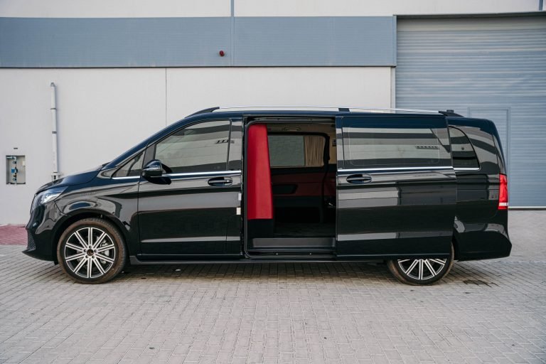 black mercedes sprinter for luxury van rental dubai with driver